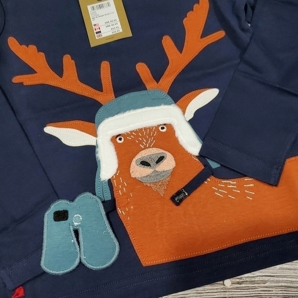 Joules Reindeer Moose Top Christmas Holiday Top Size 5 NWT - Picture 8 of 9